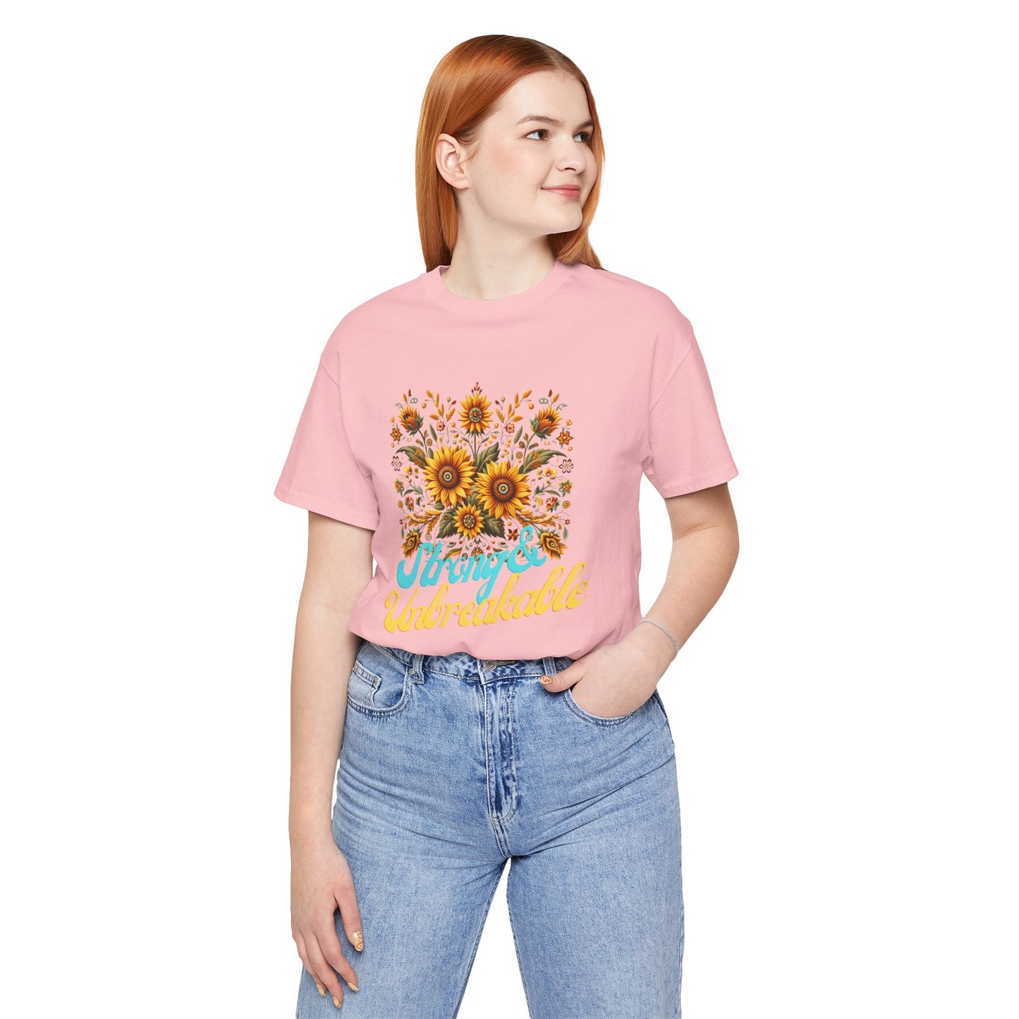 Unisex Floral Graphic Tee - Strong & Unbreakable