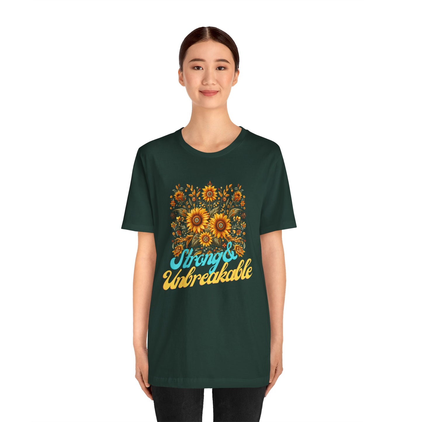 Unisex Floral Graphic Tee - Strong & Unbreakable