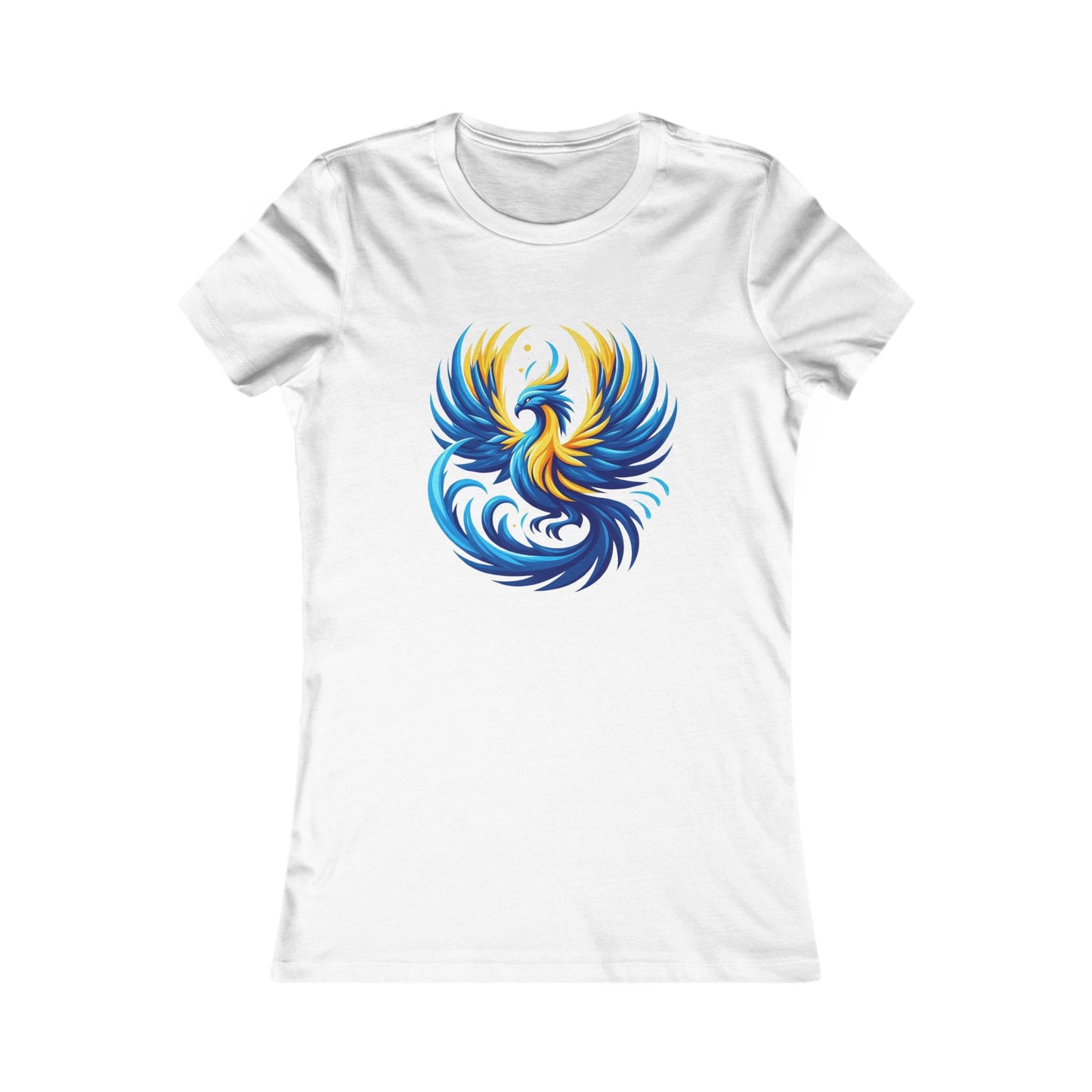 Women's Tee - Crewneck Sweatshirt Blue and Yellow Phoenix
