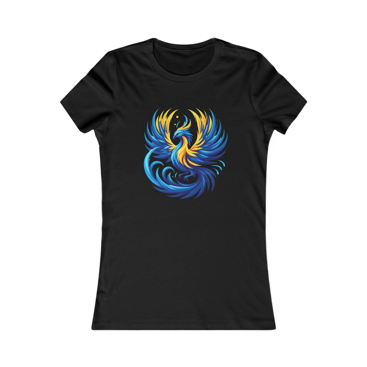 Women's Tee - Crewneck Sweatshirt Blue and Yellow Phoenix