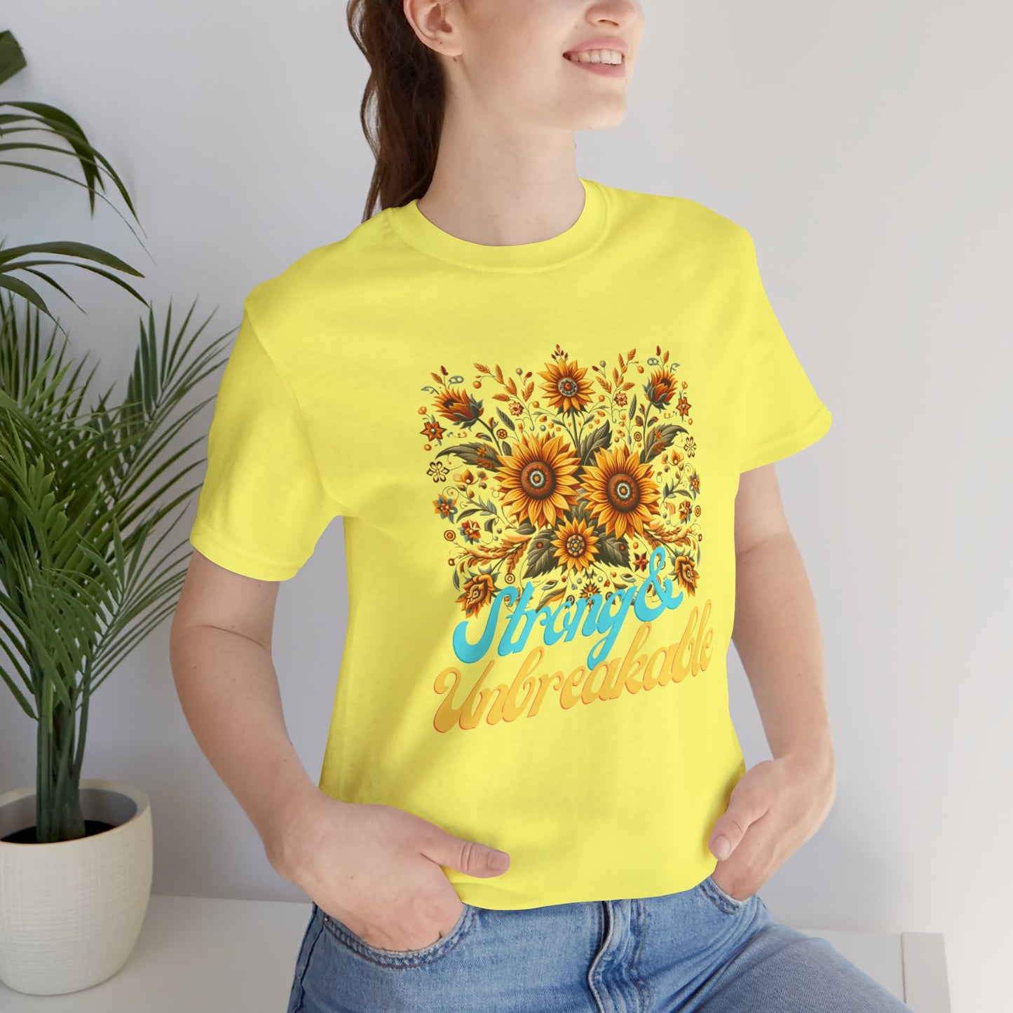 Unisex Floral Graphic Tee - Strong & Unbreakable