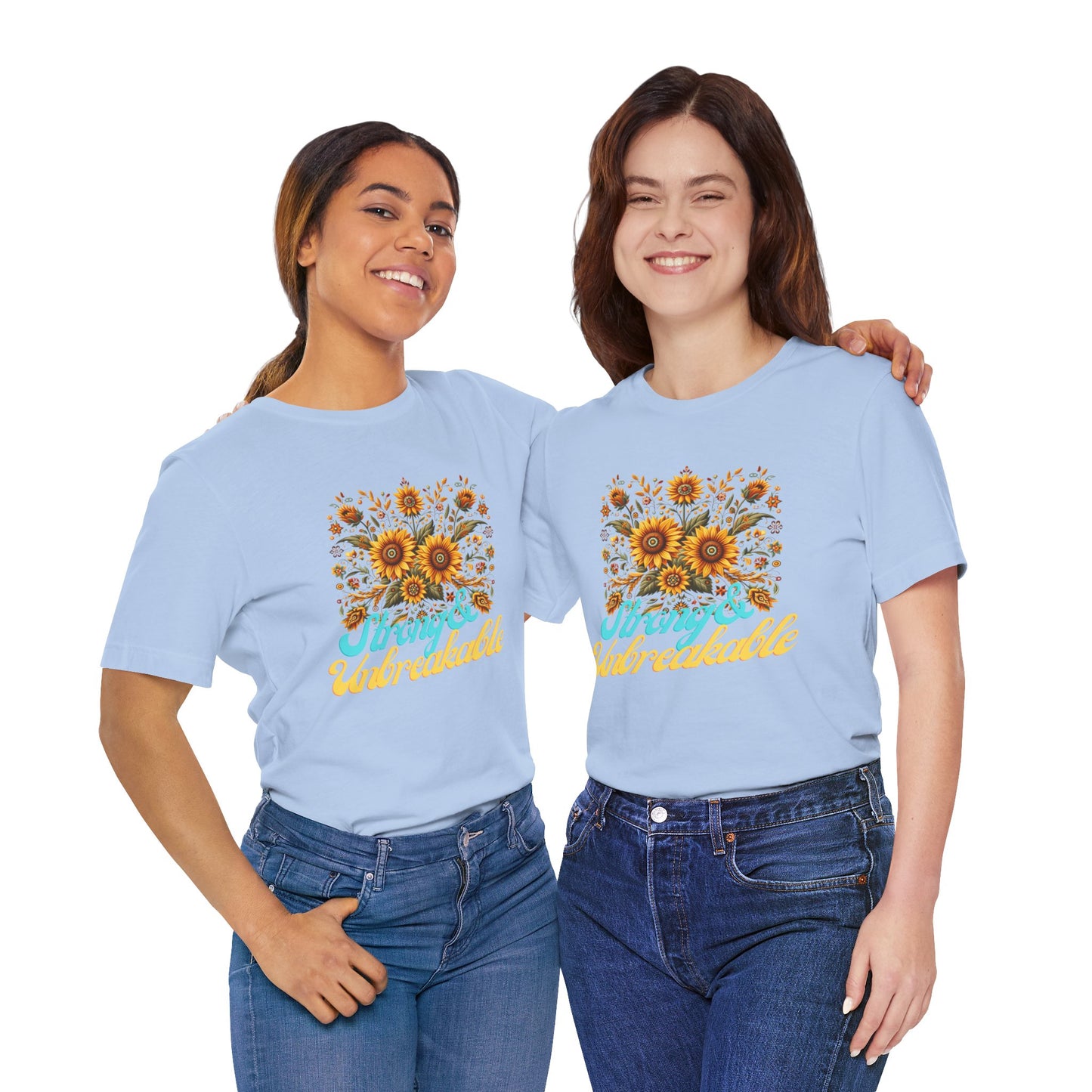 Unisex Floral Graphic Tee - Strong & Unbreakable