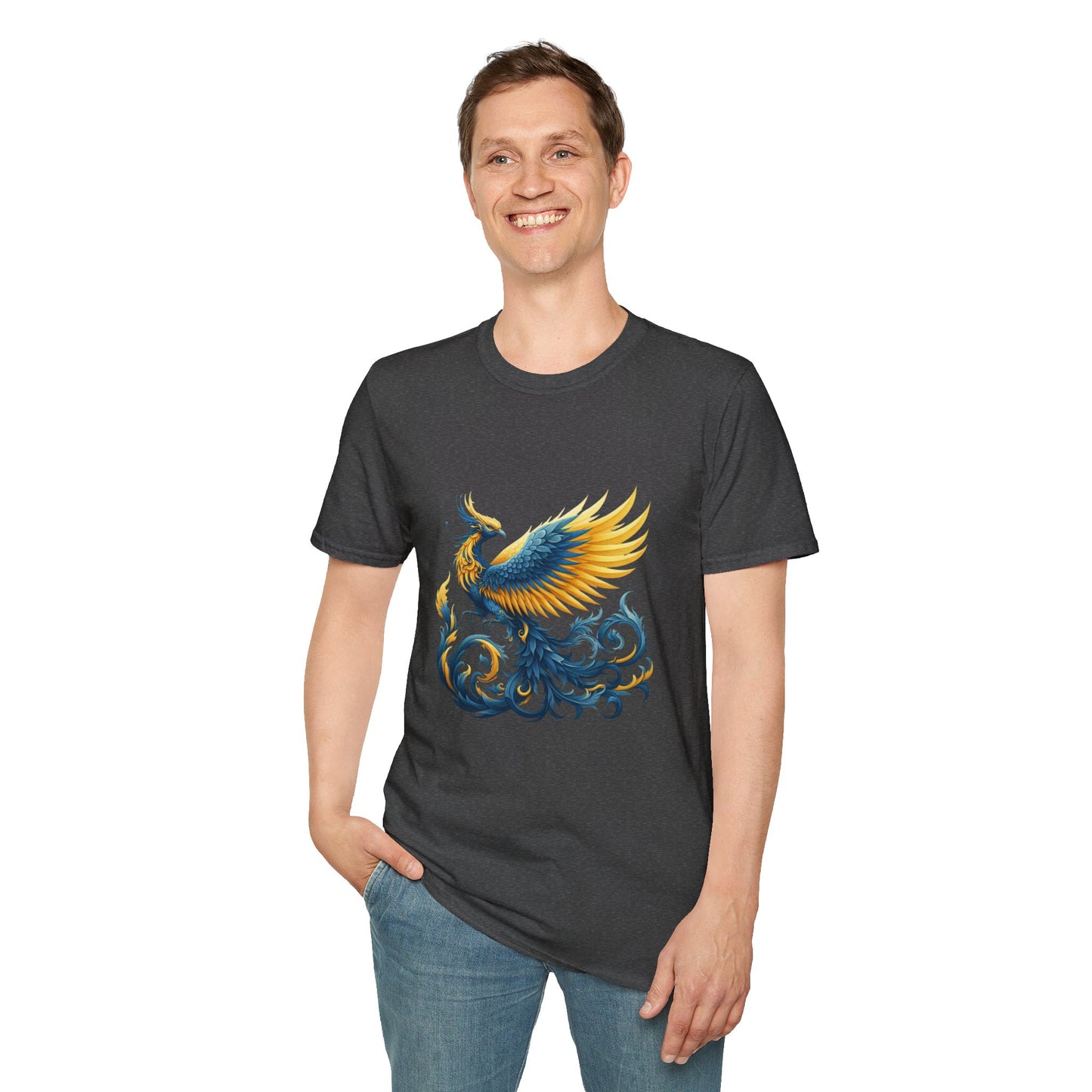Blue and Yellow Phoenix Unisex T-Shirt