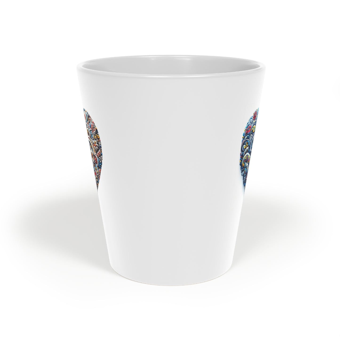 Decorative Latte Mug - 12oz Heart Design for Cozy Mornings