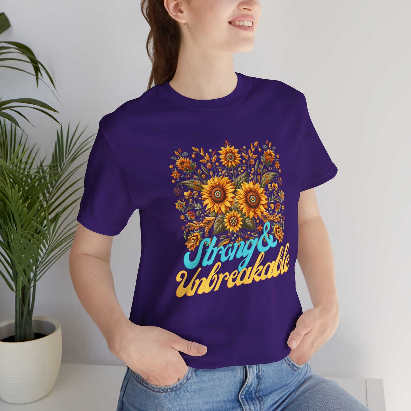 Unisex Floral Graphic Tee - Strong & Unbreakable