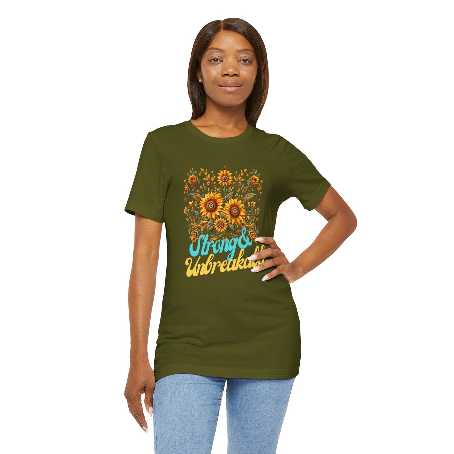 Unisex Floral Graphic Tee - Strong & Unbreakable