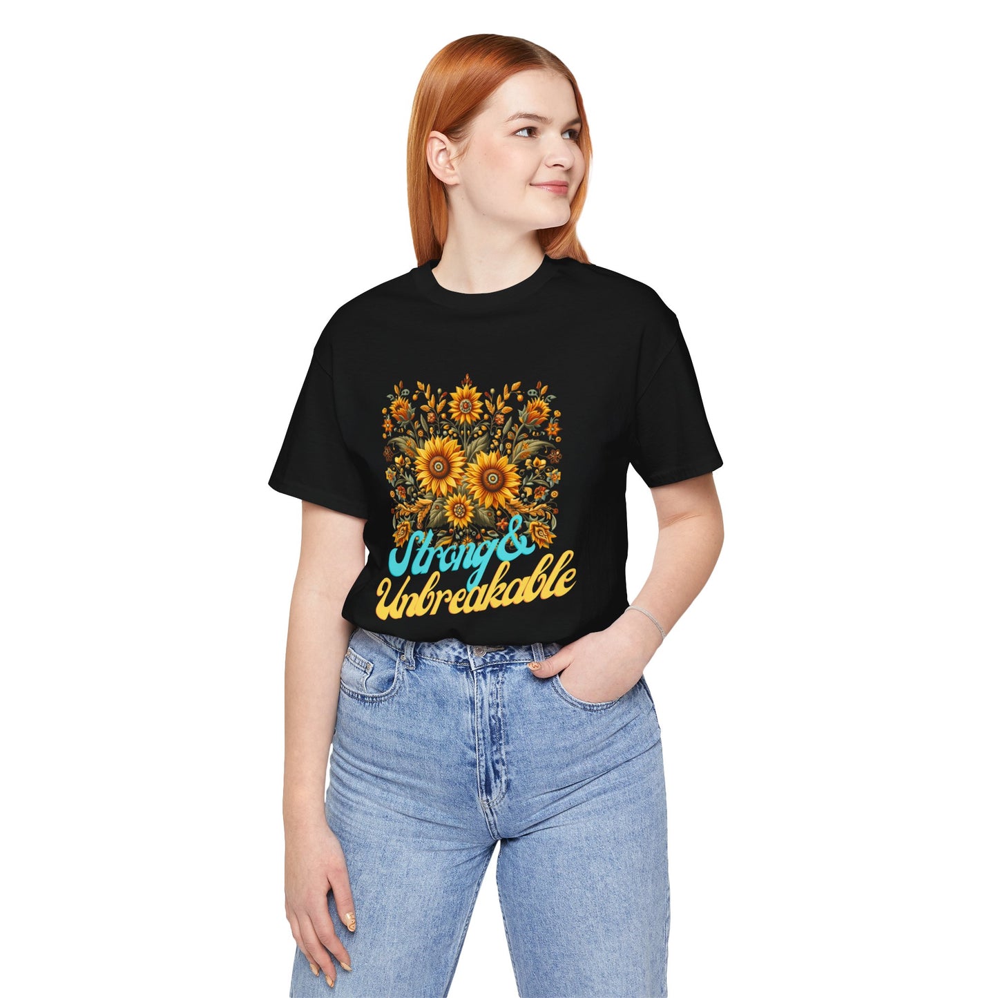 Unisex Floral Graphic Tee - Strong & Unbreakable