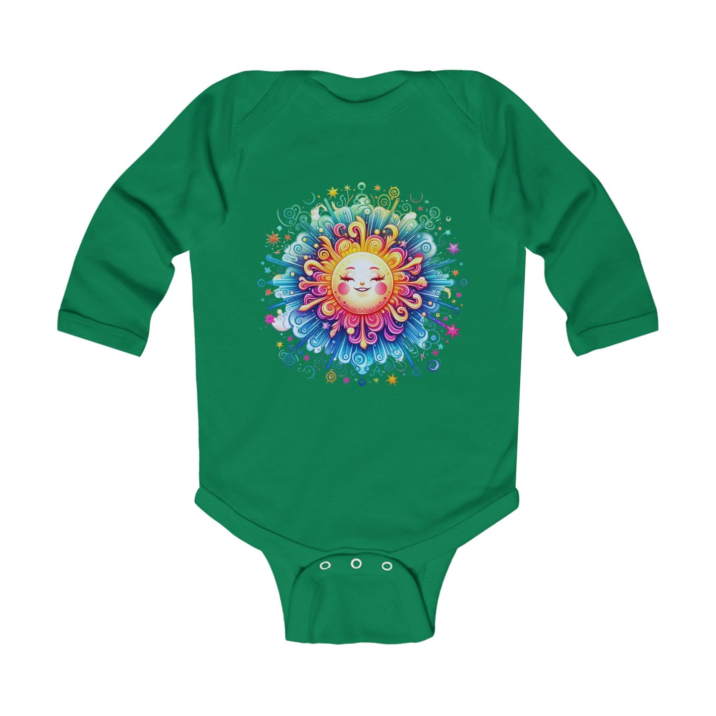 Colorful Sunburst Infant Long Sleeve Bodysuit - Cute Baby Shower Gift