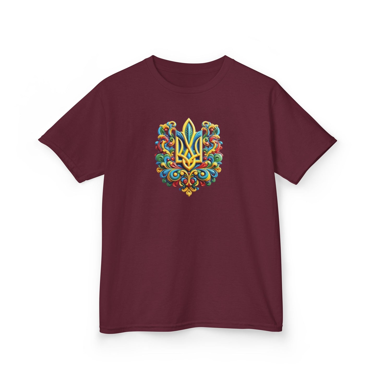 Kids Heavy Cotton™ Tee - Vibrant Folk Art Design for Celebrations