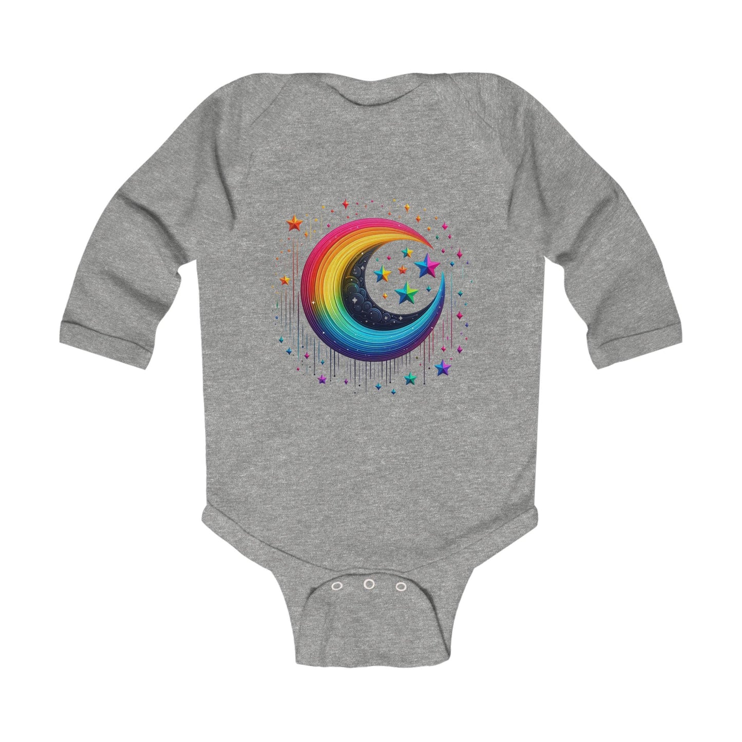 Colorful Moon & Stars Infant Long Sleeve Bodysuit - Perfect for Baby's First Nights