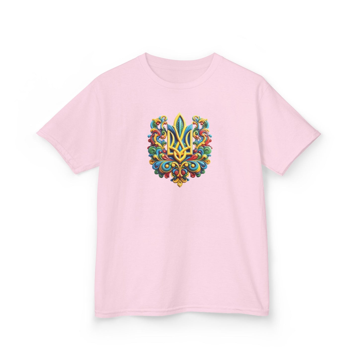 Kids Heavy Cotton™ Tee - Vibrant Folk Art Design for Celebrations