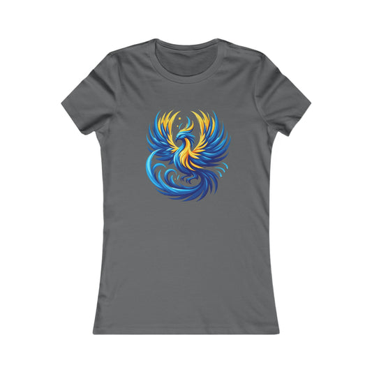 Women's Tee - Crewneck Sweatshirt Blue and Yellow Phoenix