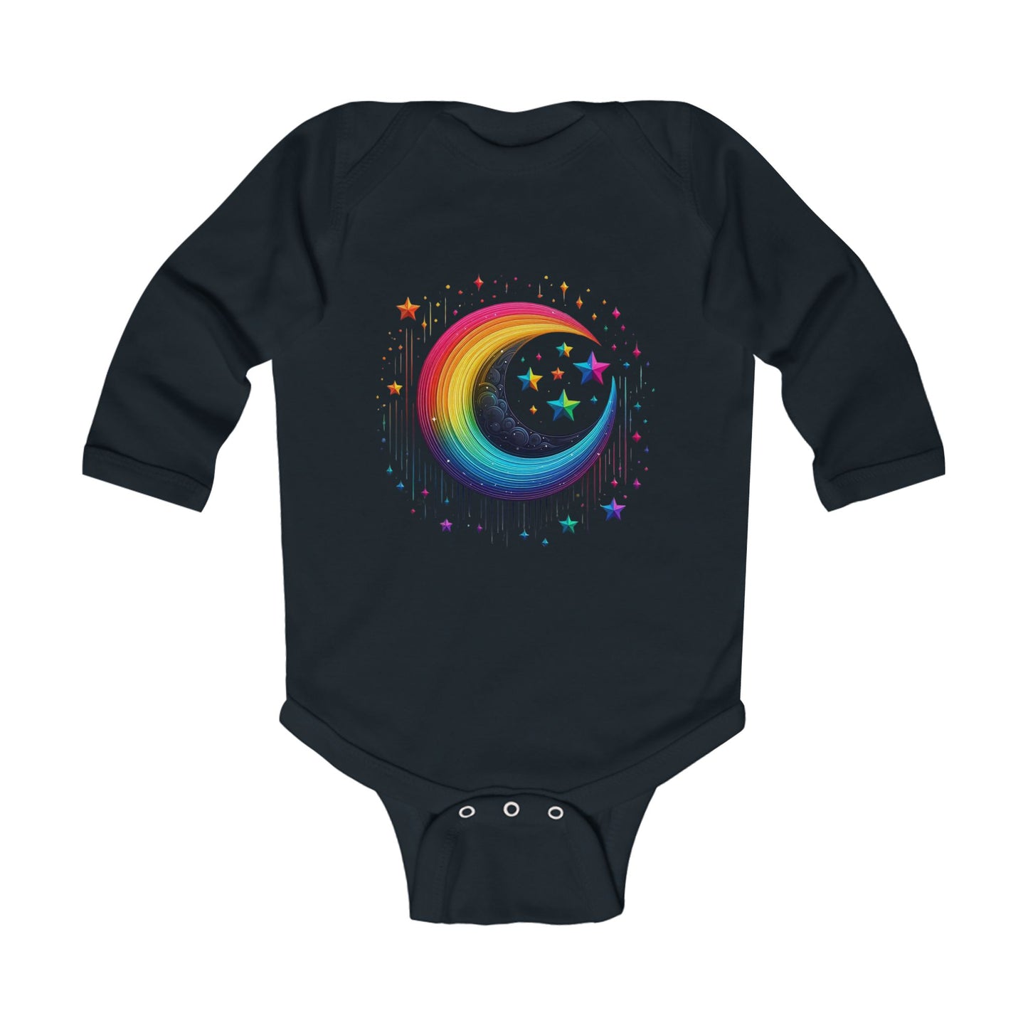 Colorful Moon & Stars Infant Long Sleeve Bodysuit - Perfect for Baby's First Nights