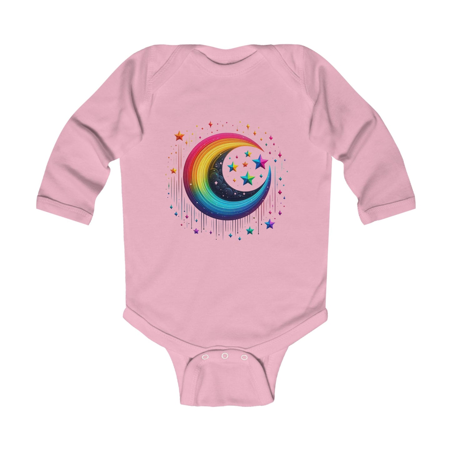 Colorful Moon & Stars Infant Long Sleeve Bodysuit - Perfect for Baby's First Nights