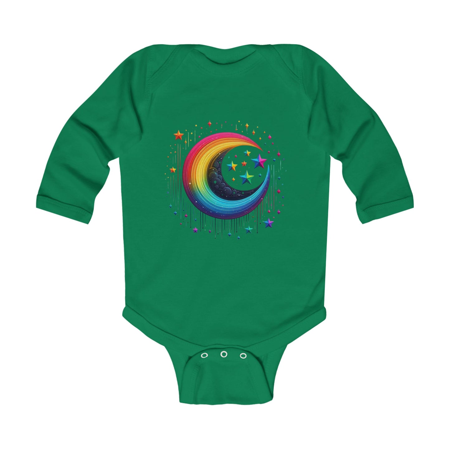 Colorful Moon & Stars Infant Long Sleeve Bodysuit - Perfect for Baby's First Nights