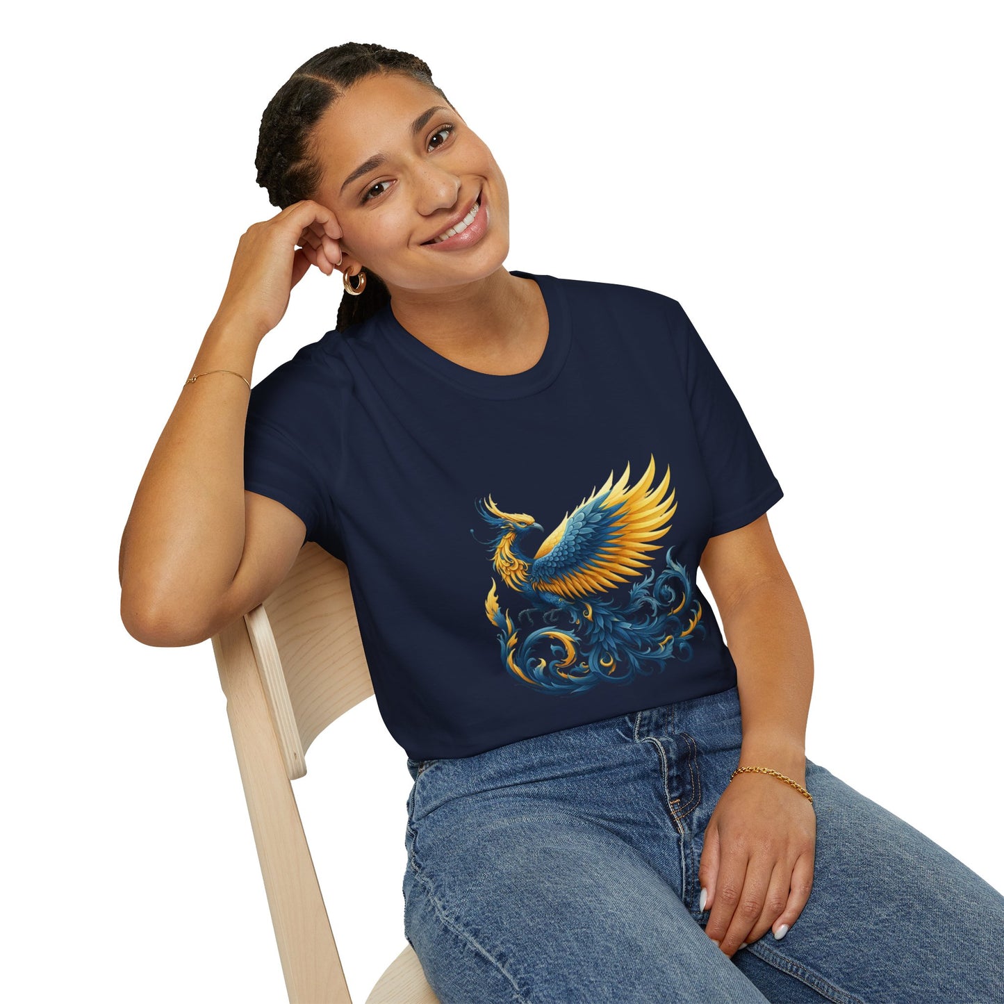 Blue and Yellow Phoenix Unisex T-Shirt