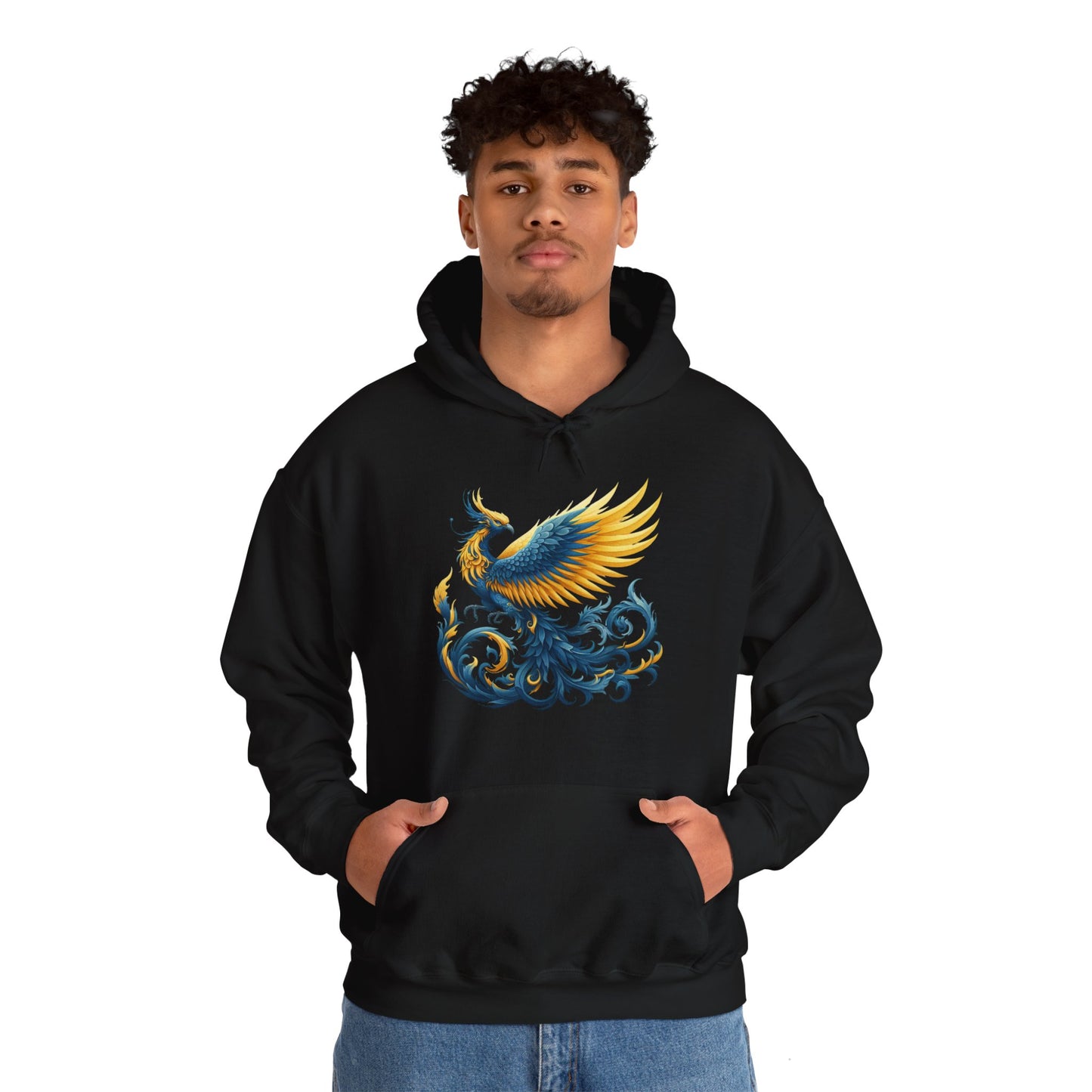 Blue and Yellow Phoenix Hoodie