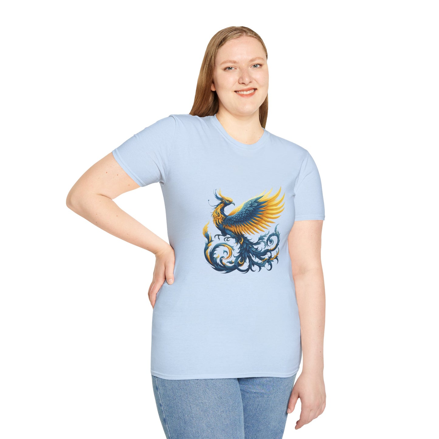 Blue and Yellow Phoenix Unisex T-Shirt