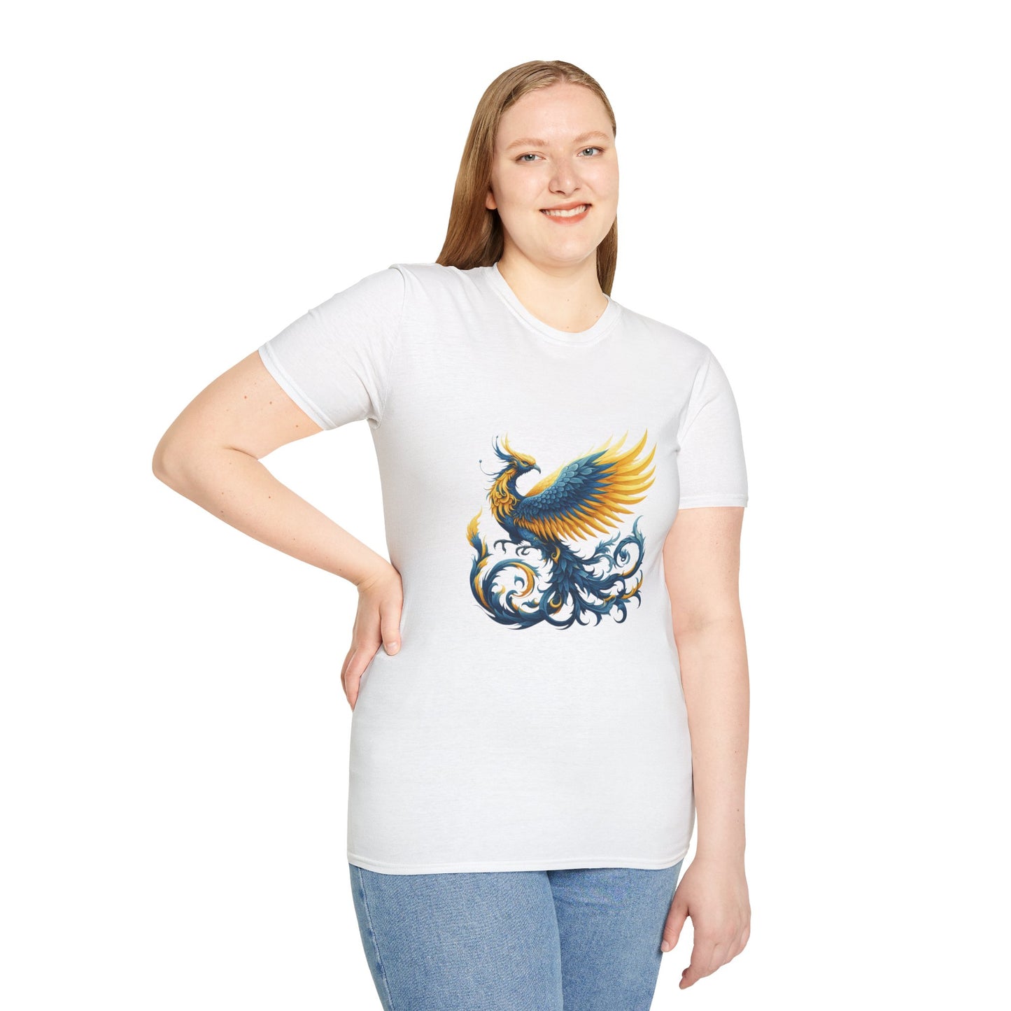 Blue and Yellow Phoenix Unisex T-Shirt