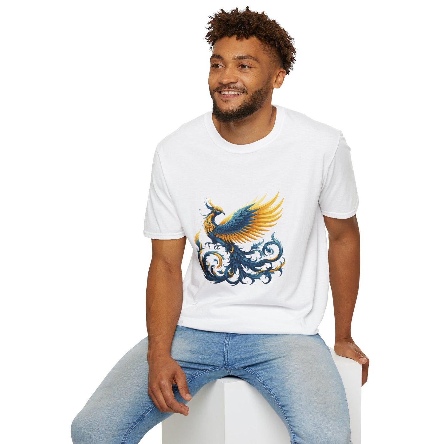 Blue and Yellow Phoenix Unisex T-Shirt