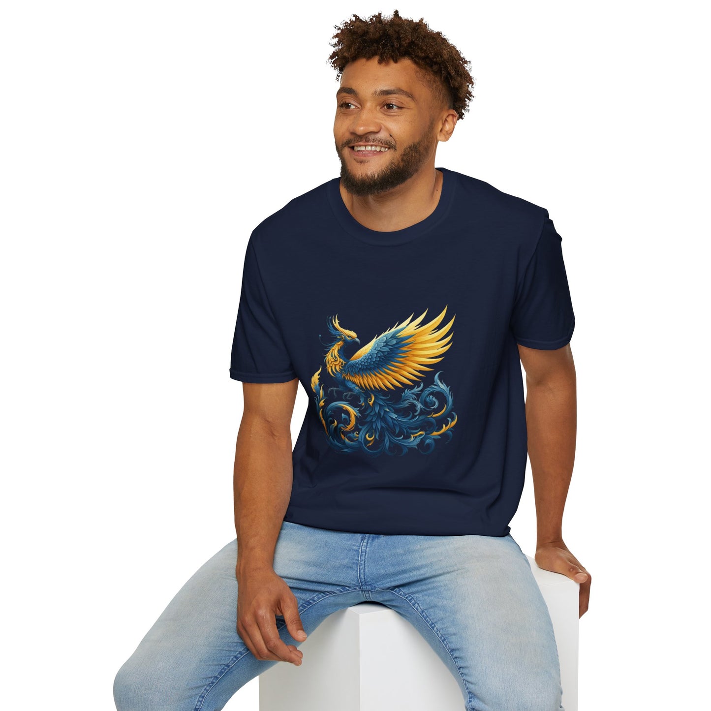 Blue and Yellow Phoenix Unisex T-Shirt