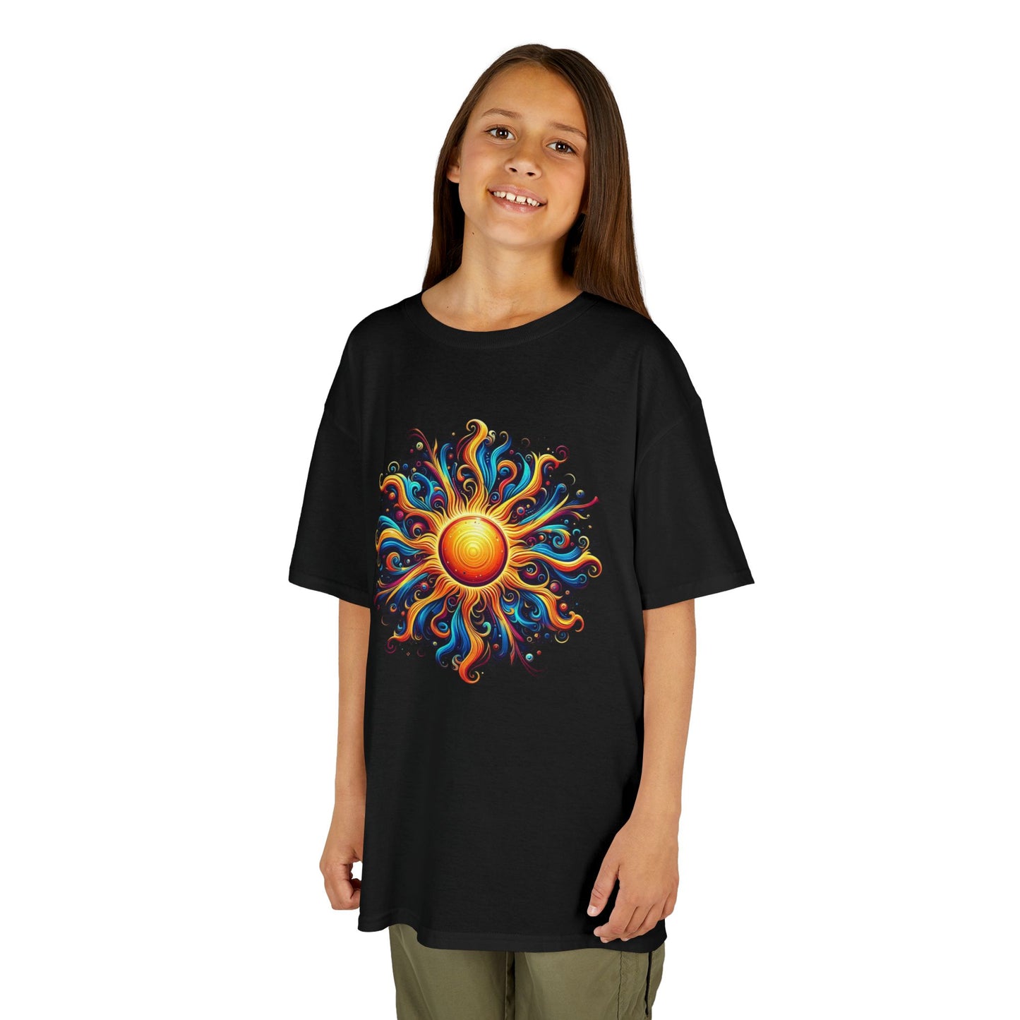 Kids Colorful Sun Graphic Tee for Summer Fun