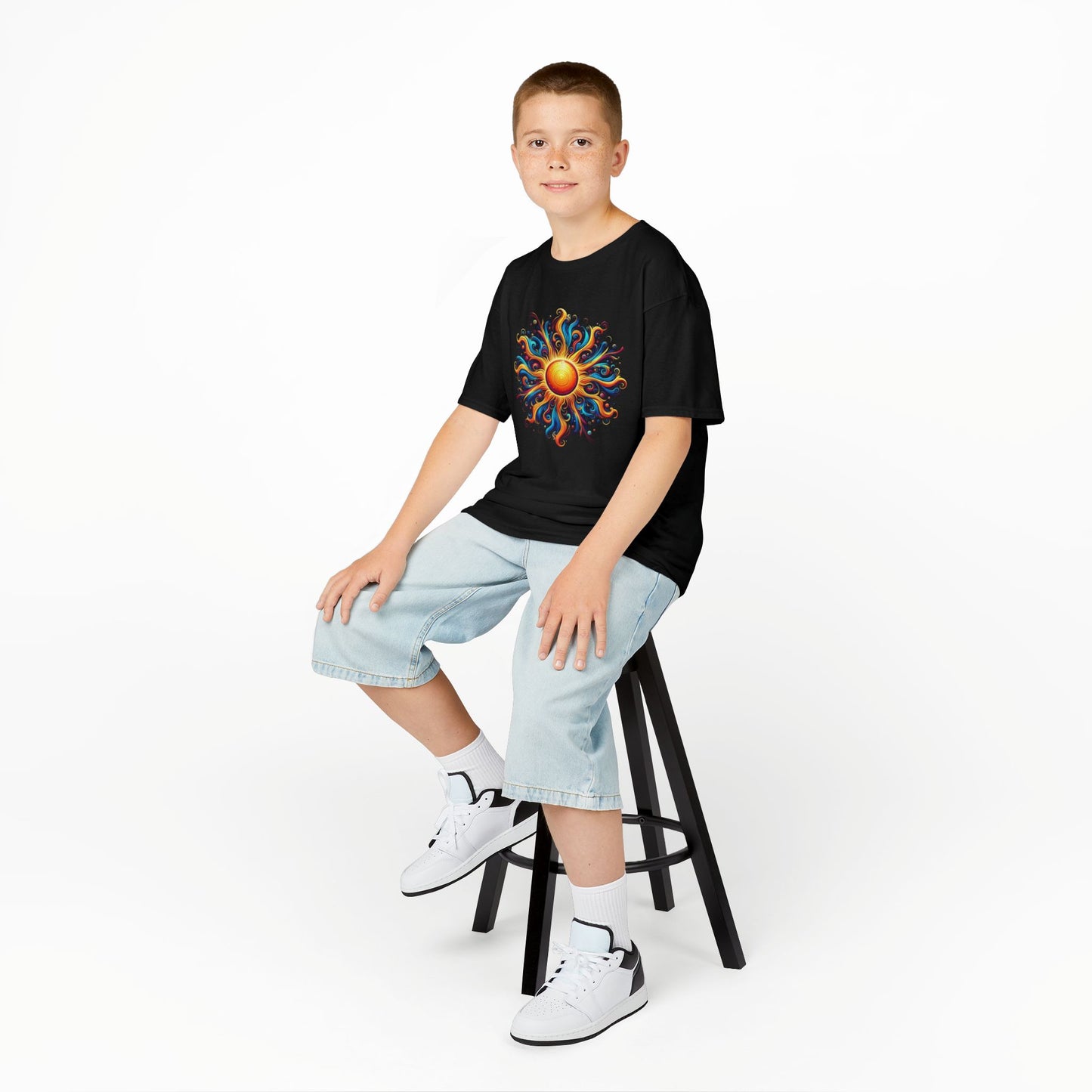 Kids Colorful Sun Graphic Tee for Summer Fun