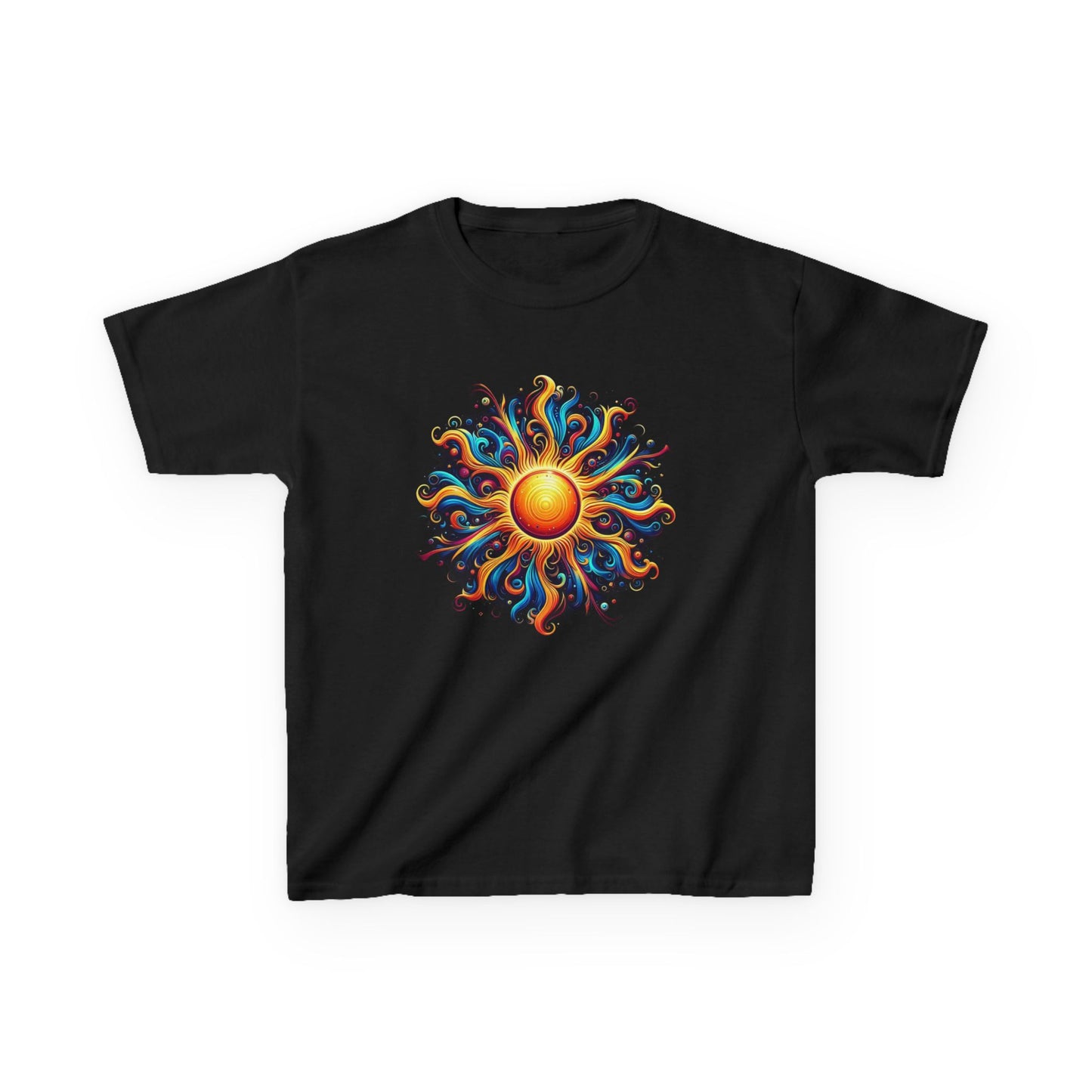 Kids Colorful Sun Graphic Tee for Summer Fun