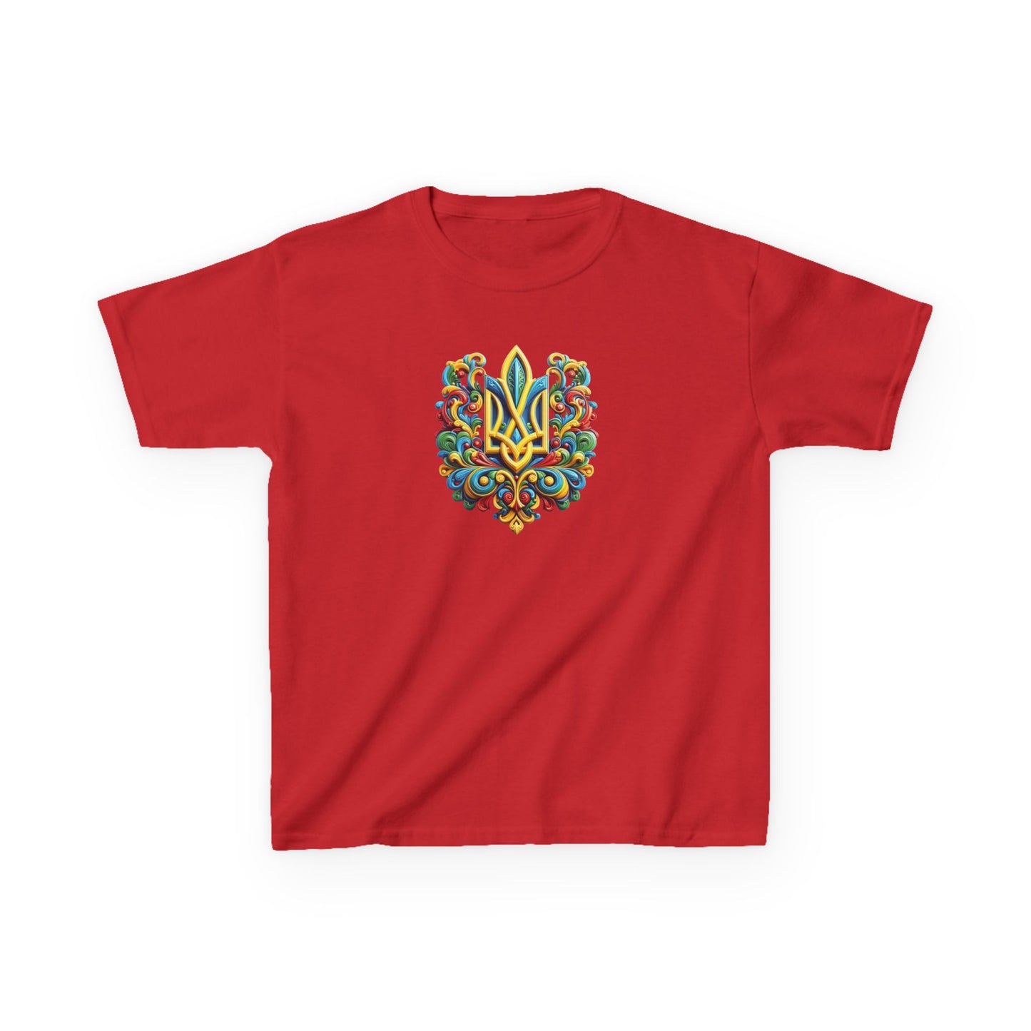 Kids Heavy Cotton™ Tee - Vibrant Folk Art Design for Celebrations