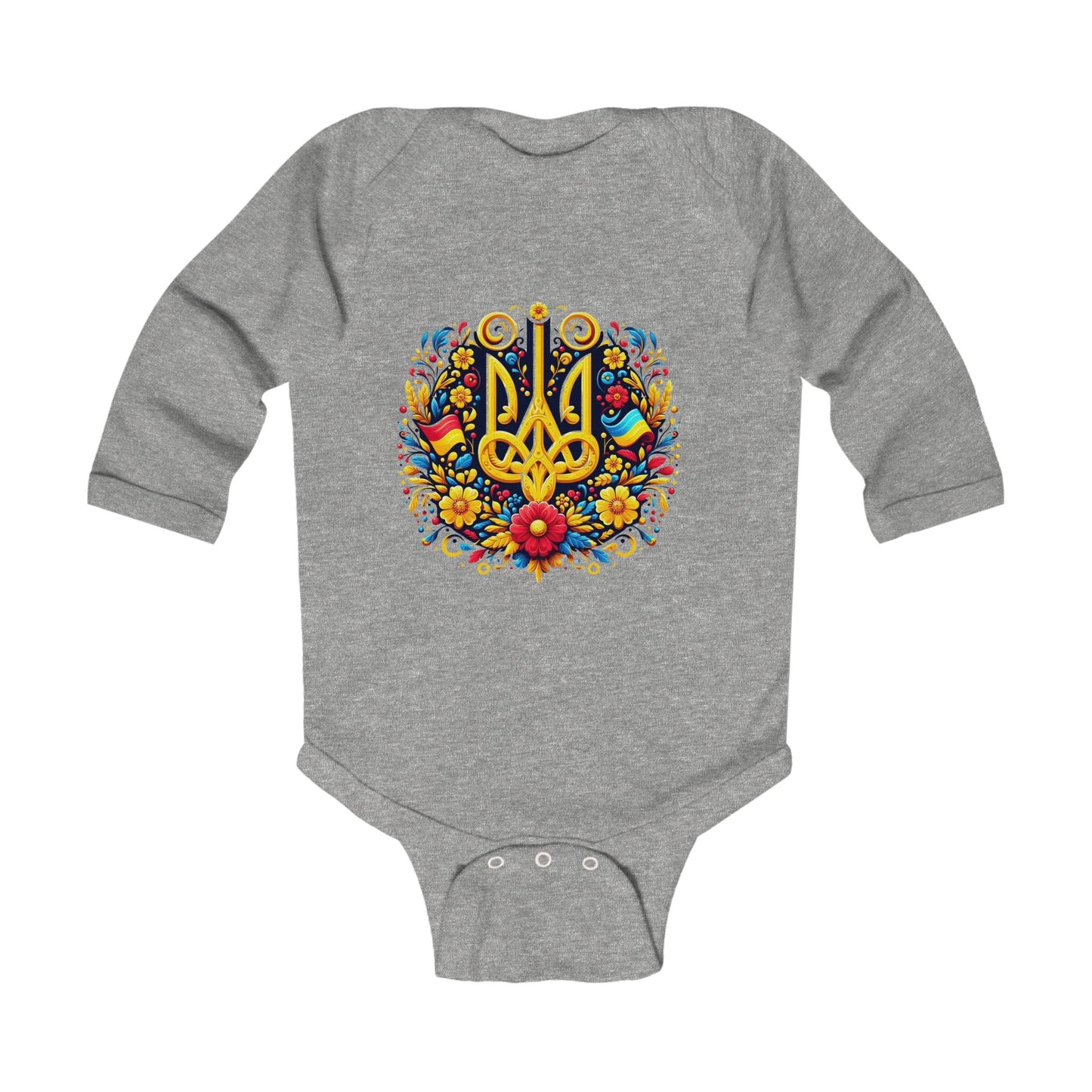 Ukrainian Trident Infant Long Sleeve Bodysuit - Cute Baby Gift for Celebrations